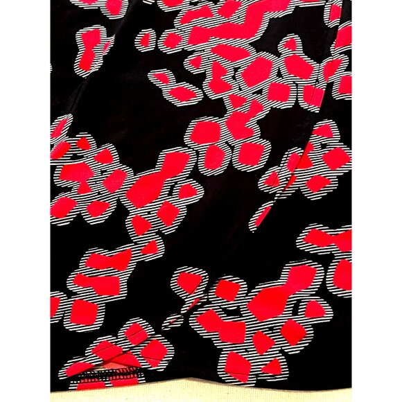 Dana Buchman XL Sleeveless Black Red Ruched Floral Dress Career Night Out - Picture 14 of 15